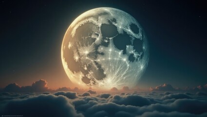 Wall Mural - Lunar Landscape   The Moon is a celestial object that revolves around Earth and serves as its only natural satellite.