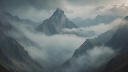 Poster - Captivating natural mountain views in their raw state.
