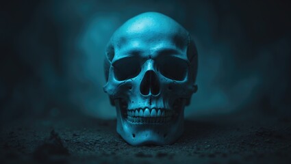 Poster - Skull on a dark backdrop Image