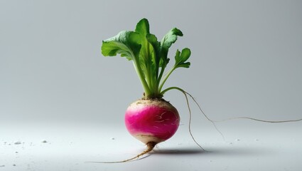 Poster - Radish placed against a white backdrop, featuring a clipping path.