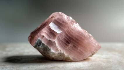 Aufkleber - Natural Rose Quartz Rock with a Textured Appearance.