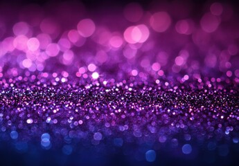 Poster - Sparkling Purple and Pink Bokeh Background with Glittering Particles and Smooth Transition of Colors for Vibrant and Festive Designs