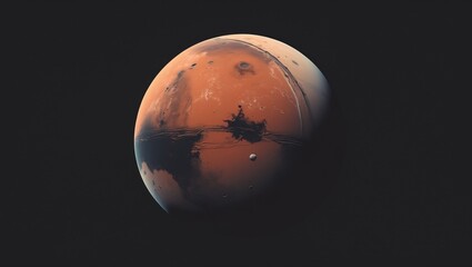Aufkleber - Detailed depiction of Mars viewed from space. Vector Image