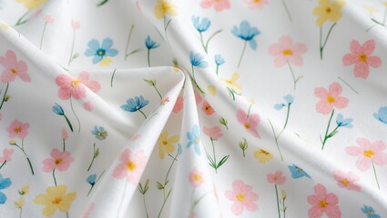 Poster - Continuous floral design, small multicolor flower pattern, fabric print.