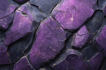 Poster - Stunning Natural Texture of Deep Purple and Black Rock Surface Highlighting Intricate Patterns and Unique Geological Features Found in Nature's Beauty