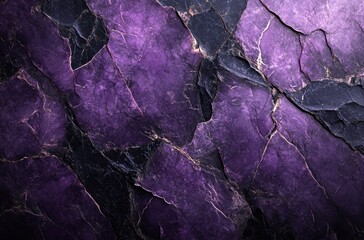 Poster - Stunning Purple and Black Natural Stone Texture with Unique Veins and Patterns for Backgrounds and Design Projects in a Modern Aesthetic