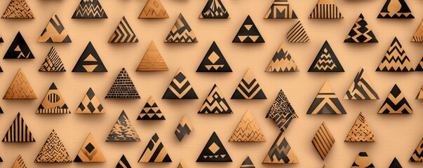 Poster - Hand-drawn tribal patterns with modern interpretation, deep earthy tones, cultural fusion, artistic texture emphasis, unique and sophisticated artistic design