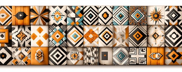 Poster - Hand-drawn tribal patterns with modern interpretation, deep earthy tones, cultural fusion, artistic texture emphasis, unique and sophisticated artistic design