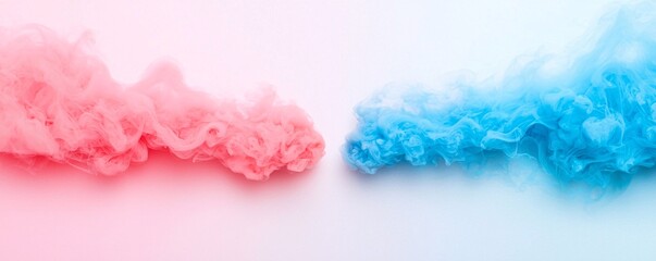 Poster - psychedelic smoke patterns, colorful vapor swirling in abstract motion, neon pink and electric blue 