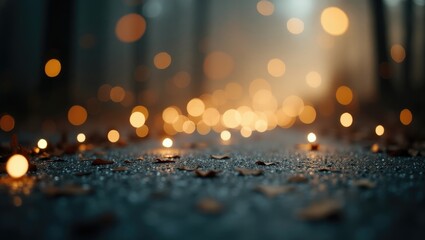 Poster - Muted gray and silver bokeh holiday background.