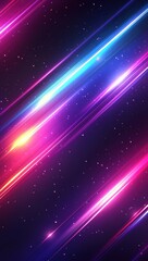 Poster - Vibrant Abstract Background with Colorful Light Stripes and Stars for Modern Design and Creative Projects