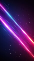 Poster - Vibrant Neon Light Lines with Sparkles and Abstract Background Creating a Futuristic Atmosphere for Creative Visuals and Design Projects