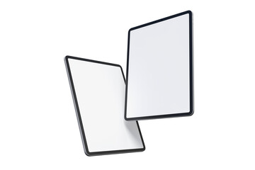 Fototapete - 3D Realistic modern tablet digital device mockup front view with blank screen and shadow isolated on background. Technology empty display template for ui, ux, app and website presentation