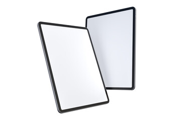Fototapete - 3D Realistic modern tablet digital device mockup front view with blank screen and shadow isolated on background. Technology empty display template for ui, ux, app and website presentation