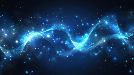 Poster - Blue curved abstract background