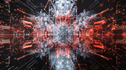Poster - Explore a captivating abstract representation of artificial intelligence data trends, showcasing dynamic patterns and vibrant colors in a futuristic digital environment.