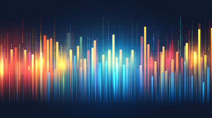 Aufkleber - Vibrant sound waves visual representation digital art colorful background abstract design modern aesthetic