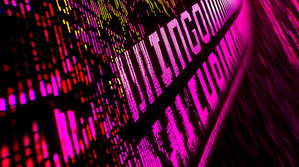 Aufkleber - Dynamic digital display urban city graphic design neon environment angled viewpoint futuristic concept