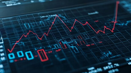 Poster - Analyzing financial trends through data visualization business sector digital graphs high-tech environment close-up view