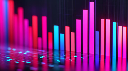 Poster - Dynamic data visualization of market trends digital space infographic design modern environment close-up viewpoint