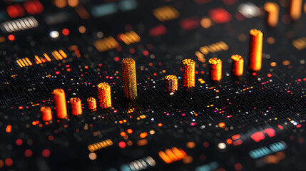Poster - Data visualization trends in business analytics digital environment infographic content futuristic viewpoint