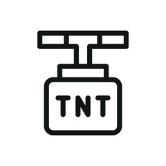 Poster - tnt line icon, handle detonator for dynamite vector symbol with editable stroke