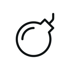 Poster - Bomb line icon, round bomb vector symbol with editable stroke