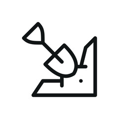 Poster - digging line icon, mining shovel vector symbol with editable stroke