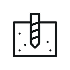 Poster - Ground drilling line icon, soil drilling vector symbol with editable stroke