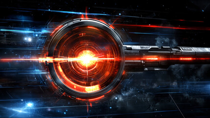 Aufkleber - Dynamic energy burst futuristic space digital art sci-fi environment close-up view visual concept