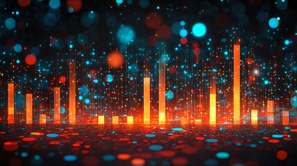 Poster - Dynamic data visualization digital space abstract art colorful environment aesthetic viewpoint technology concept