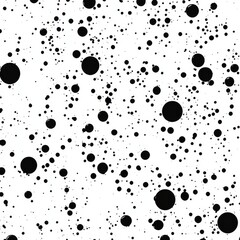 Poster - Abstract Monochrome: A Dynamic Pattern of Black Dots on White Background Creates a Visually Striking Composition