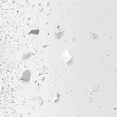 Aufkleber - Debris Field: Minimalist Abstract Depiction of Scattered White Fragments and Dark Particles on a Plain Background