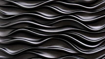 Poster - Dynamic black waves texture abstract design high-quality image modern aesthetic close-up view visual concept