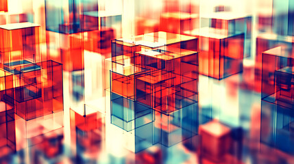 Poster - Dynamic abstract composition digital space 3d graphics modern environment aerial view visual concept