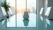 © Muhammad - Bright and Modern Conference Room with City View and Minimalist Design