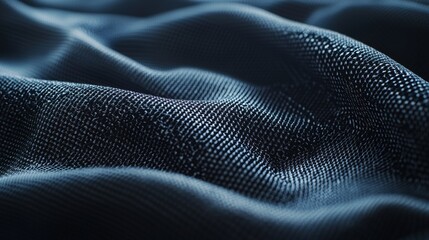 Poster - Close-up of dark textured fabric with ripples and shadows