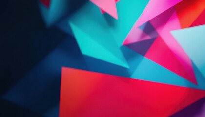 Poster - Abstract geometric composition with vibrant overlapping colored shapes