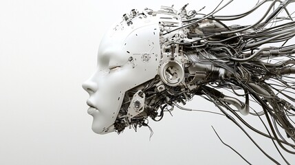 Poster - A futuristic AI-generated self-portrait with surreal dreamlike elements