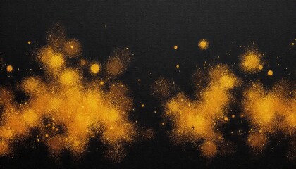 Poster - Abstract golden sparkles on black background with glowing particles