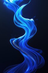 Aufkleber - Abstract Blue Light Wave on Dark Background Creating a Dynamic Flow