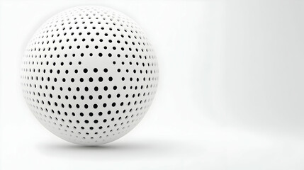 Poster - White Sphere with Black Dots on Minimalist Background