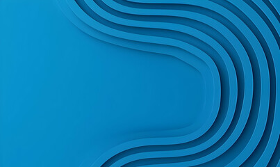 Poster - Modern Abstract Design with Curved Lines on Vibrant Blue Background