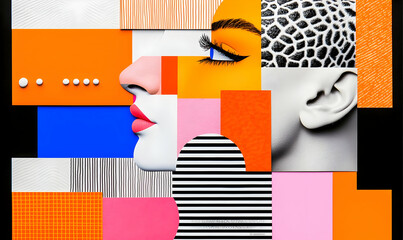 Poster - Abstract Creative Artwork Featuring Bold Colors and Geometric Patterns