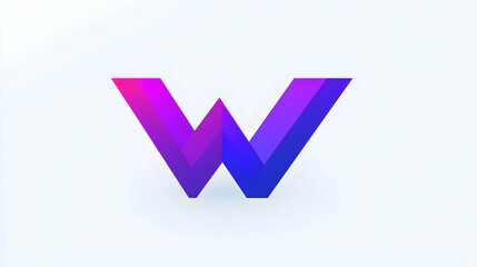 Poster - Abstract Colorful Geometric Letter W Design in Gradient Style
