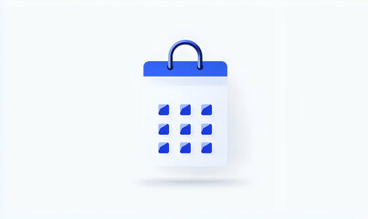 Poster - Minimalist Calendar Icon with Blue Highlights on Light Background