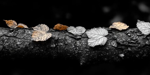 Poster - A group of leaves sit atop a tree branch, offering a natural and serene scene