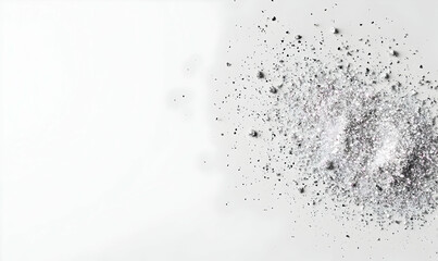 Poster - Silver Dust Scatter on White Background for Creative Artwork Use