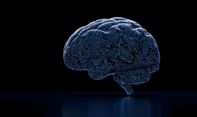 Poster - Digital Representation of Human Brain with Neon Light Effect