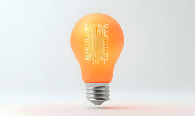 Poster - Unique Light Bulb with Circuit Design Illuminating Innovation Concept